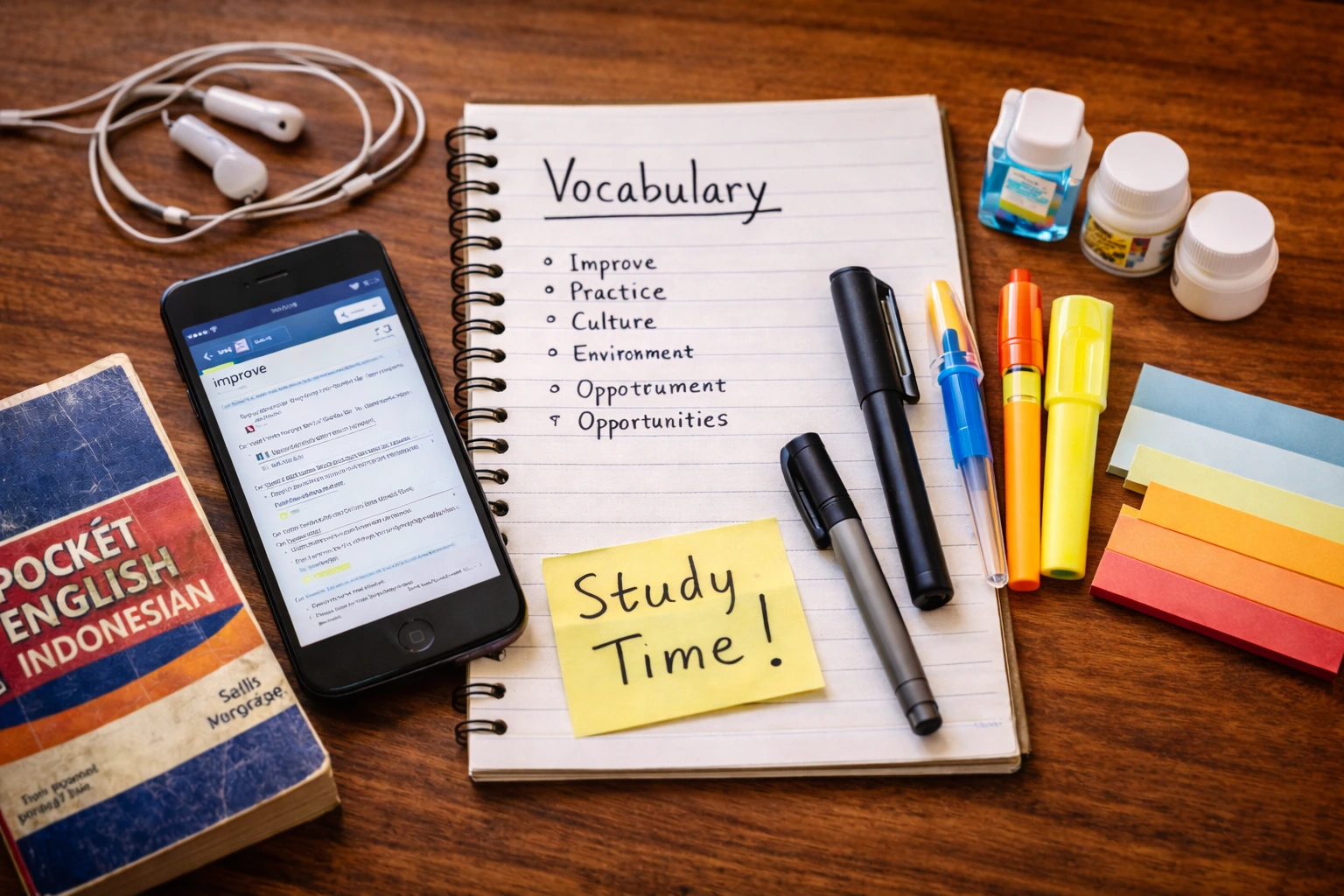 Perlengkapan Kamus dan Alat Belajar Bahasa Inggris di Pare